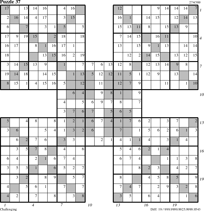 Step-by-Step Instructions for Puzzle 37 with all 19 steps marked