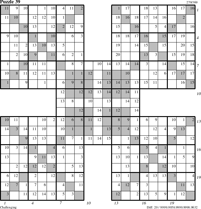 Step-by-Step Instructions for Puzzle 39 with all 20 steps marked