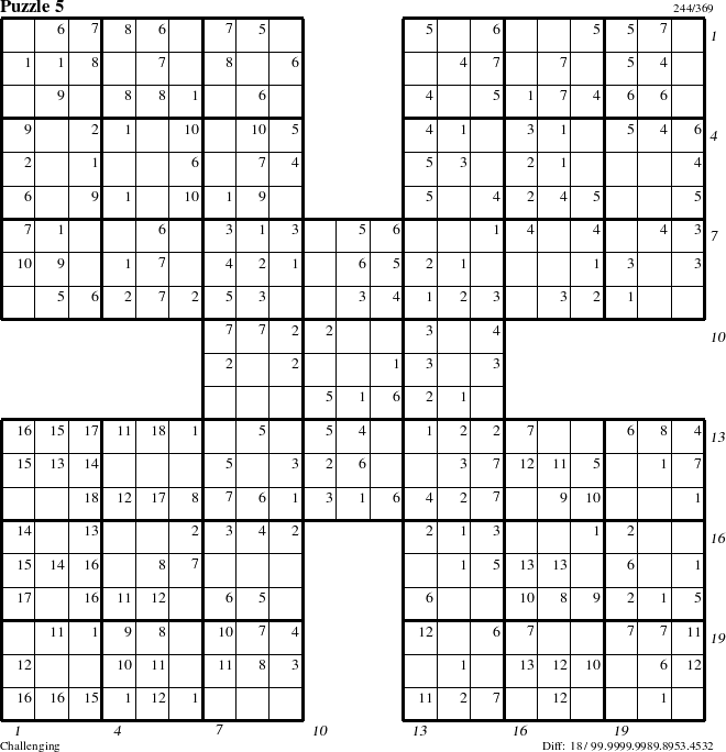 Step-by-Step Instructions for Puzzle 5 with all 18 steps marked