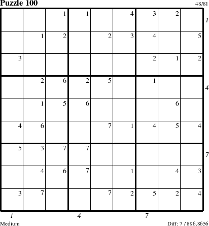 Step-by-Step Instructions for Puzzle 100 with all 7 steps marked