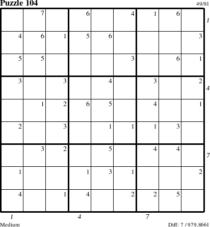 Step-by-Step Instructions for Puzzle 104 with all 7 steps marked