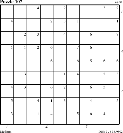 Step-by-Step Instructions for Puzzle 107 with all 7 steps marked