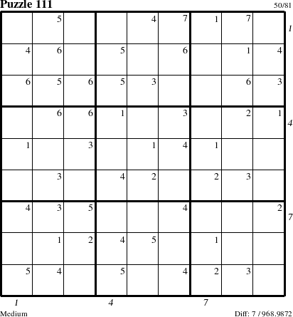 Step-by-Step Instructions for Puzzle 111 with all 7 steps marked