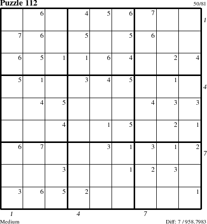 Step-by-Step Instructions for Puzzle 112 with all 7 steps marked