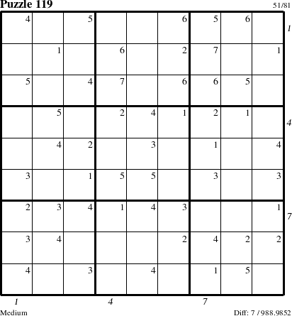 Step-by-Step Instructions for Puzzle 119 with all 7 steps marked