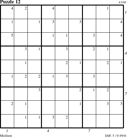 Step-by-Step Instructions for Puzzle 12 with all 5 steps marked