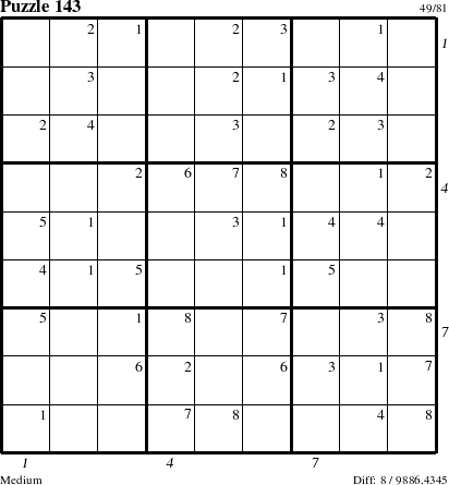 Step-by-Step Instructions for Puzzle 143 with all 8 steps marked