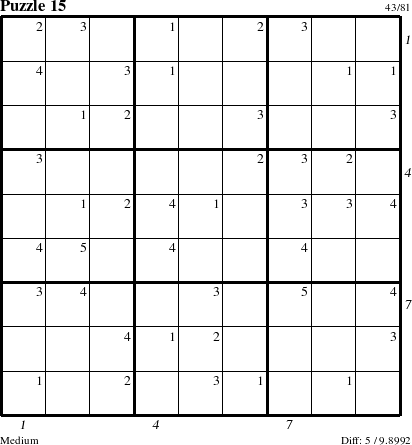 Step-by-Step Instructions for Puzzle 15 with all 5 steps marked