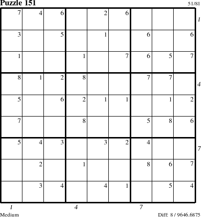 Step-by-Step Instructions for Puzzle 151 with all 8 steps marked