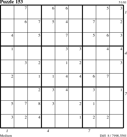 Step-by-Step Instructions for Puzzle 153 with all 8 steps marked