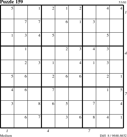 Step-by-Step Instructions for Puzzle 159 with all 8 steps marked