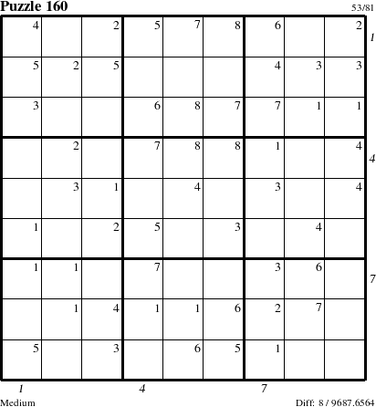 Step-by-Step Instructions for Puzzle 160 with all 8 steps marked