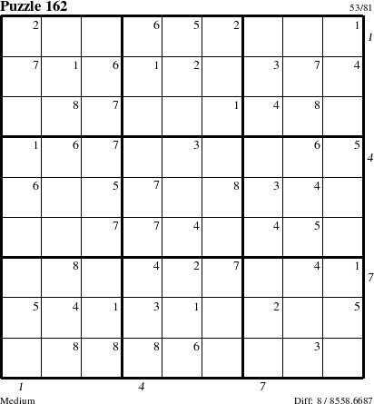 Step-by-Step Instructions for Puzzle 162 with all 8 steps marked