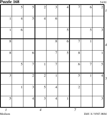 Step-by-Step Instructions for Puzzle 168 with all 8 steps marked