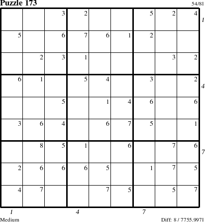 Step-by-Step Instructions for Puzzle 173 with all 8 steps marked