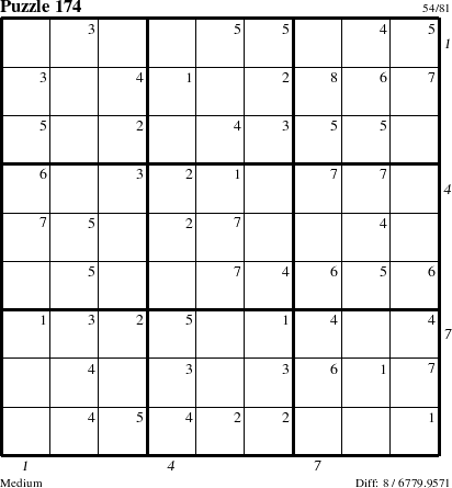 Step-by-Step Instructions for Puzzle 174 with all 8 steps marked