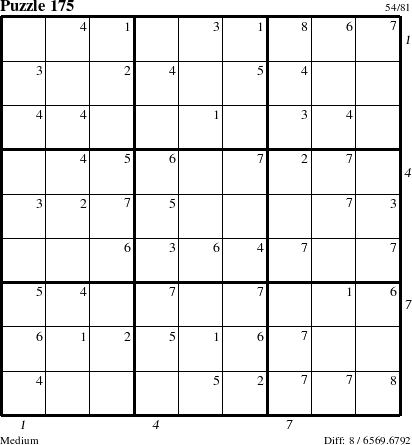 Step-by-Step Instructions for Puzzle 175 with all 8 steps marked