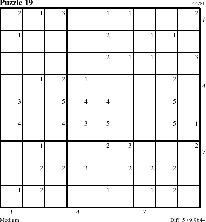 Step-by-Step Instructions for Puzzle 19 with all 5 steps marked