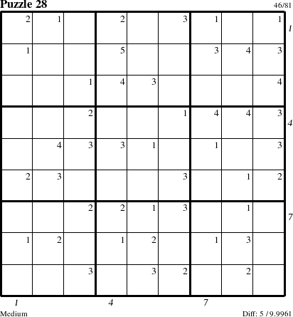 Step-by-Step Instructions for Puzzle 28 with all 5 steps marked