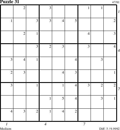 Step-by-Step Instructions for Puzzle 31 with all 5 steps marked