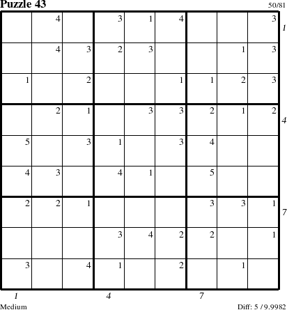 Step-by-Step Instructions for Puzzle 43 with all 5 steps marked