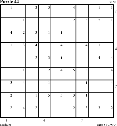 Step-by-Step Instructions for Puzzle 44 with all 5 steps marked