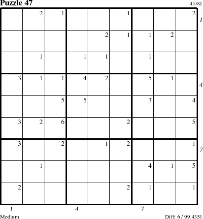 Step-by-Step Instructions for Puzzle 47 with all 6 steps marked