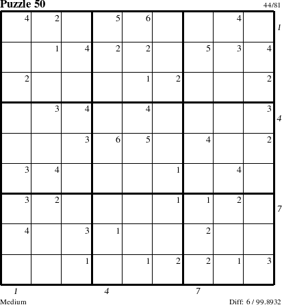 Step-by-Step Instructions for Puzzle 50 with all 6 steps marked