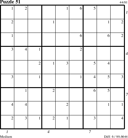 Step-by-Step Instructions for Puzzle 51 with all 6 steps marked