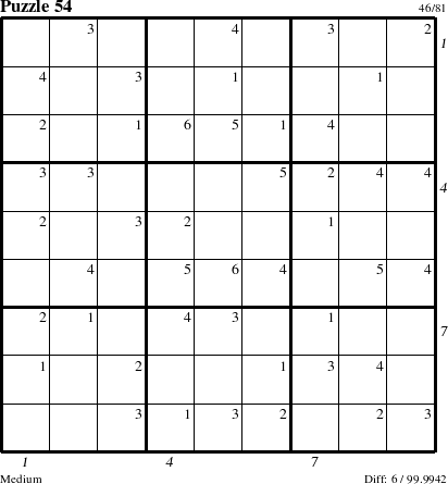 Step-by-Step Instructions for Puzzle 54 with all 6 steps marked