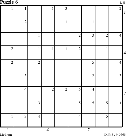 Step-by-Step Instructions for Puzzle 6 with all 5 steps marked