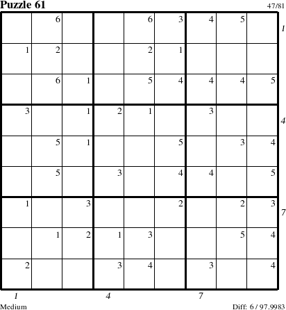 Step-by-Step Instructions for Puzzle 61 with all 6 steps marked