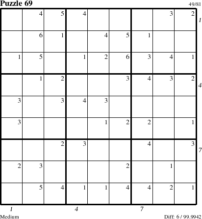 Step-by-Step Instructions for Puzzle 69 with all 6 steps marked