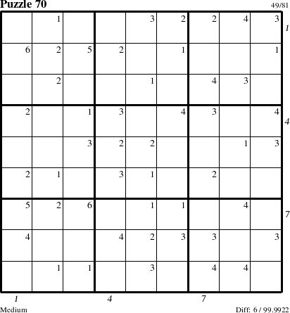 Step-by-Step Instructions for Puzzle 70 with all 6 steps marked