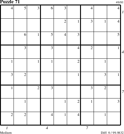 Step-by-Step Instructions for Puzzle 71 with all 6 steps marked