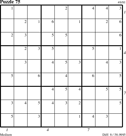 Step-by-Step Instructions for Puzzle 75 with all 6 steps marked