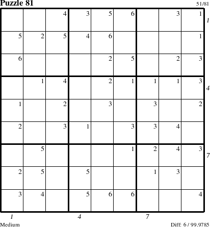 Step-by-Step Instructions for Puzzle 81 with all 6 steps marked