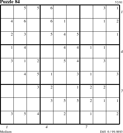 Step-by-Step Instructions for Puzzle 84 with all 6 steps marked