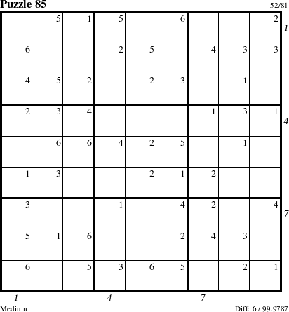 Step-by-Step Instructions for Puzzle 85 with all 6 steps marked