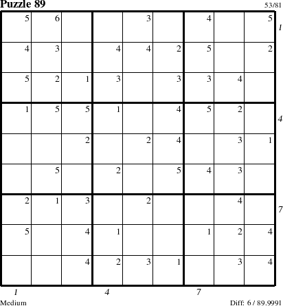 Step-by-Step Instructions for Puzzle 89 with all 6 steps marked