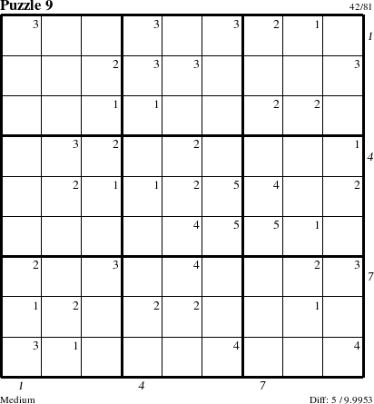 Step-by-Step Instructions for Puzzle 9 with all 5 steps marked