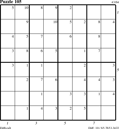 Step-by-Step Instructions for Puzzle 105 with all 10 steps marked