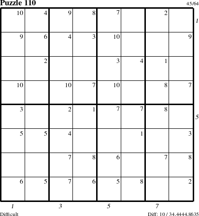 Step-by-Step Instructions for Puzzle 110 with all 10 steps marked