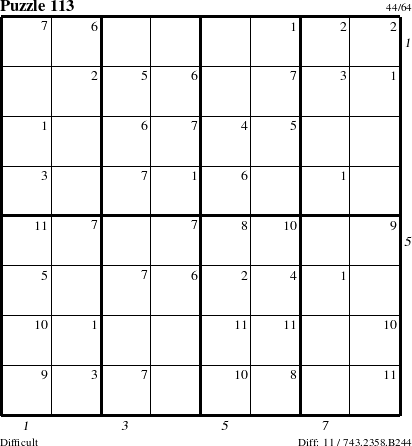 Step-by-Step Instructions for Puzzle 113 with all 11 steps marked