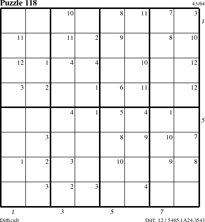 Step-by-Step Instructions for Puzzle 118 with all 12 steps marked