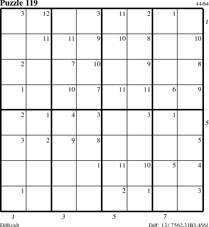 Step-by-Step Instructions for Puzzle 119 with all 12 steps marked