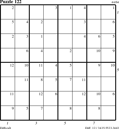 Step-by-Step Instructions for Puzzle 122 with all 12 steps marked