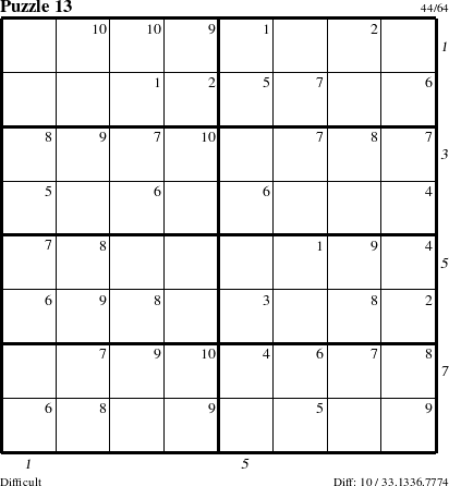 Step-by-Step Instructions for Puzzle 13 with all 10 steps marked