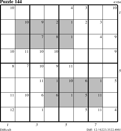 Step-by-Step Instructions for Puzzle 144 with all 12 steps marked