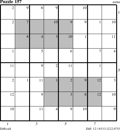 Step-by-Step Instructions for Puzzle 157 with all 12 steps marked